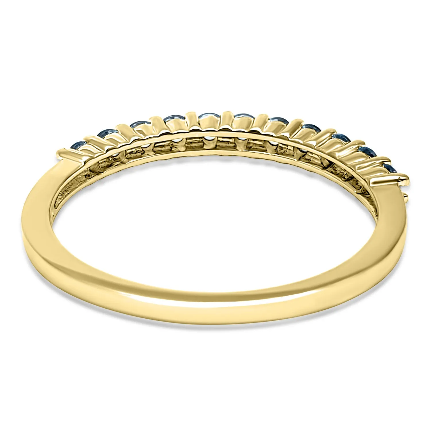 Blue Topaz Ring November Birthstone 14k Solid yellow gold, 14k Rose Gold, 14k White Gold micro pave half eternity ring  Scorpio zodiac