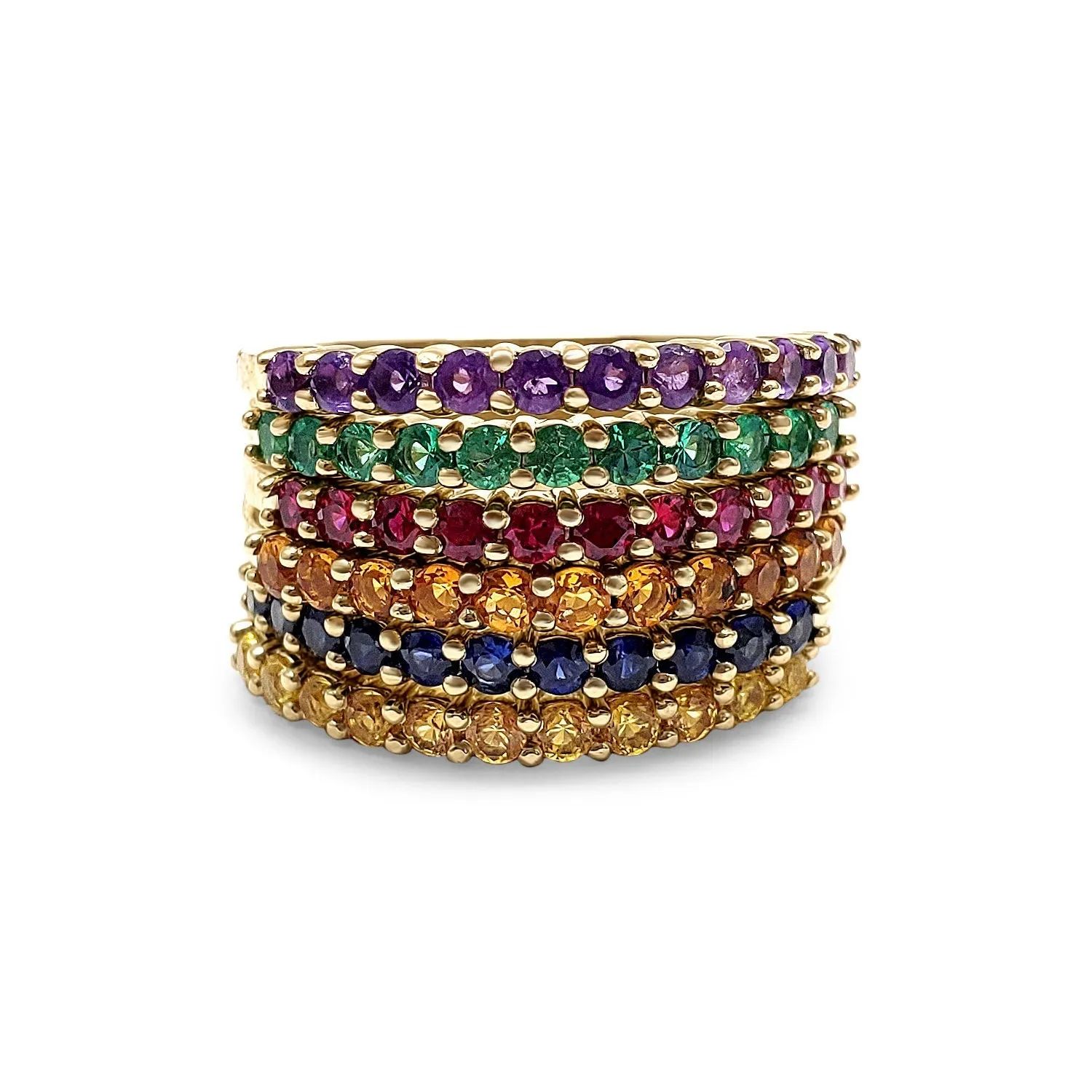 Blue Topaz Ring November Birthstone 14k Solid yellow gold, 14k Rose Gold, 14k White Gold micro pave half eternity ring  Scorpio zodiac
