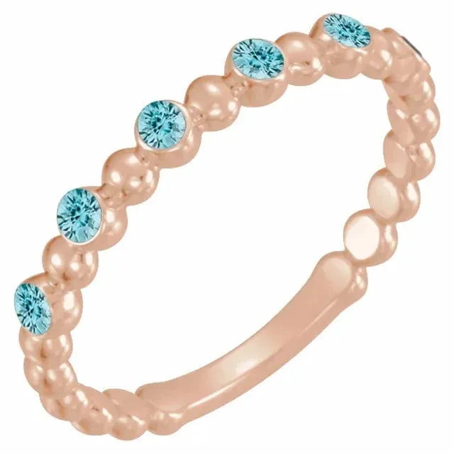 Blue Zircon Stacking Band - Special Order