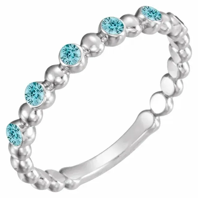 Blue Zircon Stacking Band - Special Order