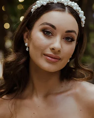 Bridal earrings - chic pearl on pearl drop - Perla by Kezani