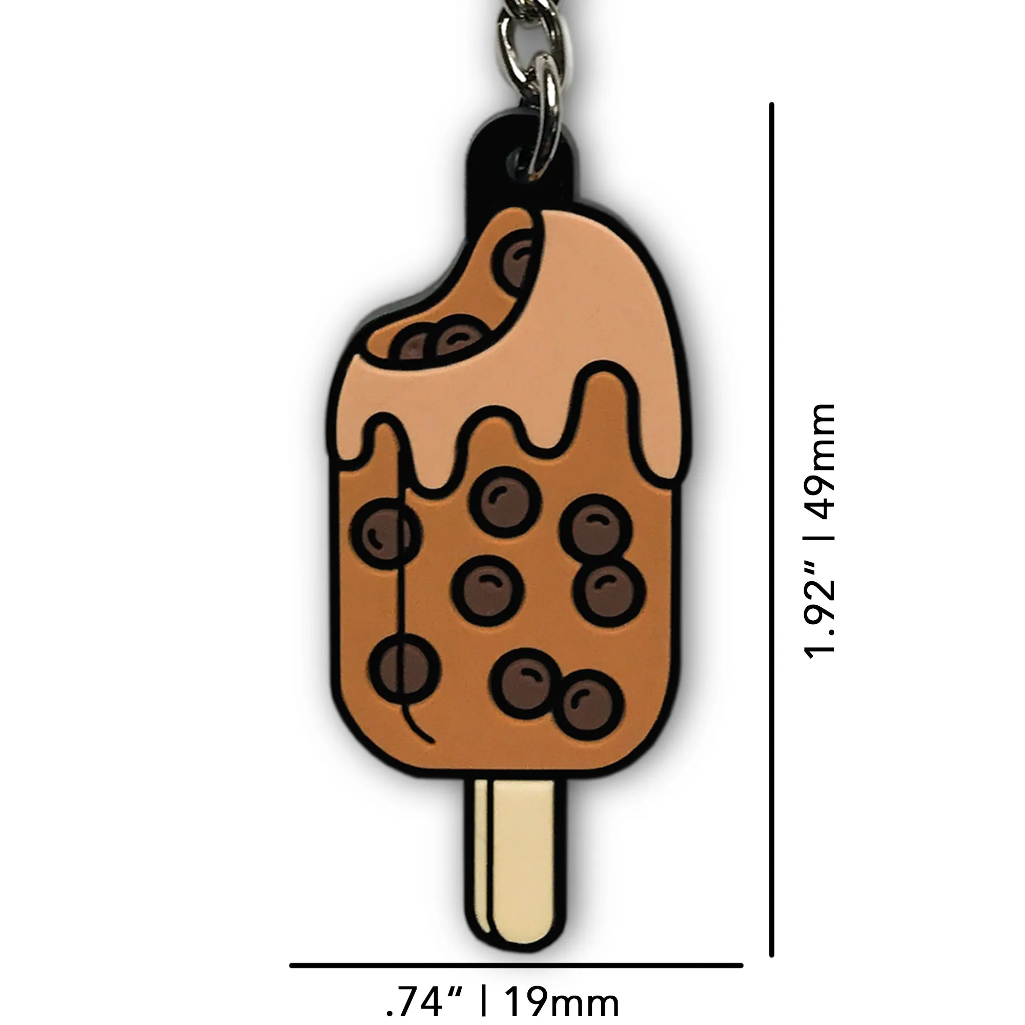 Brown Sugar Boba Ice Cream Bar Popsicle Soft PVC Keychain