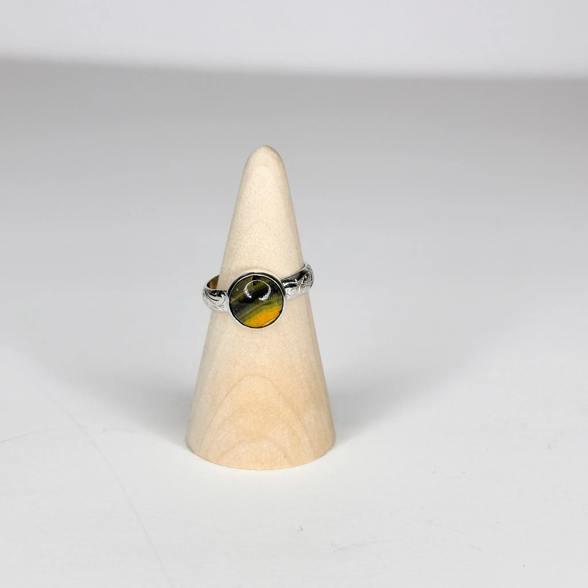 Bumble Bee Jasper Flora Ring | Size 7