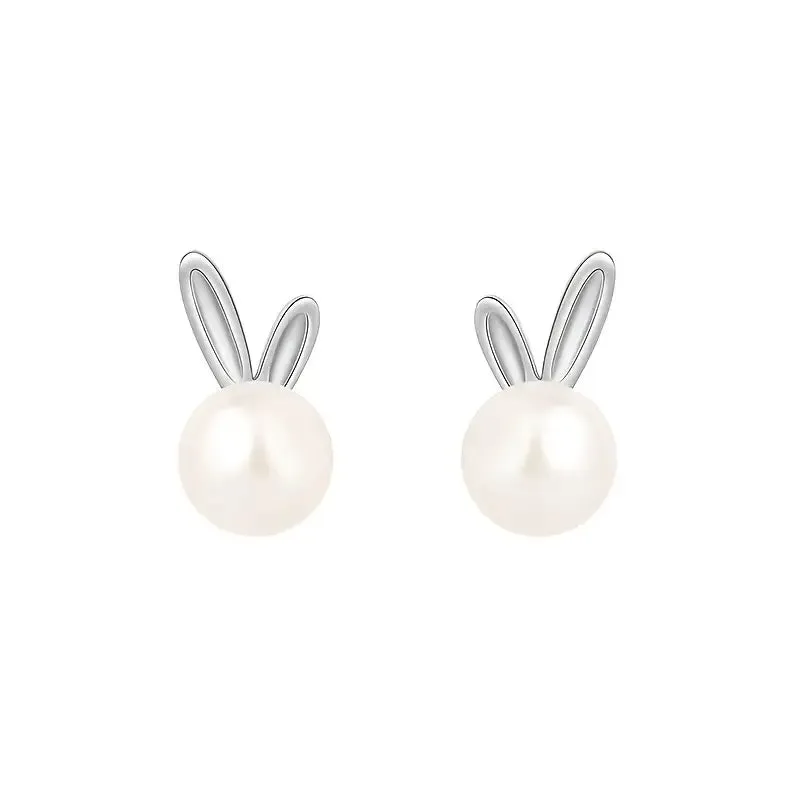 Bunny Faux Pearl Stud Earrings