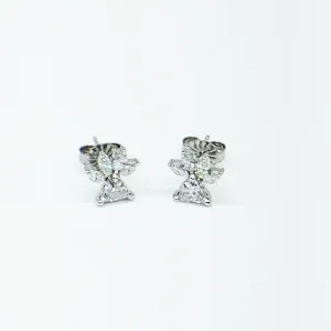 CA 18 Karat White Gold and Diamond "Angel" Stud Earrings