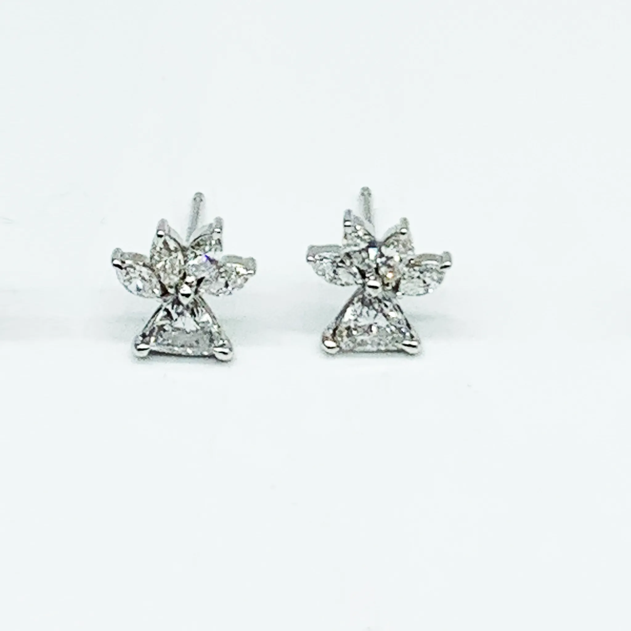 CA 18 Karat White Gold and Diamond "Angel" Stud Earrings