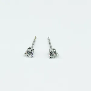 CA 18 Karat White Gold and Diamond "Classic" Stud Earrings