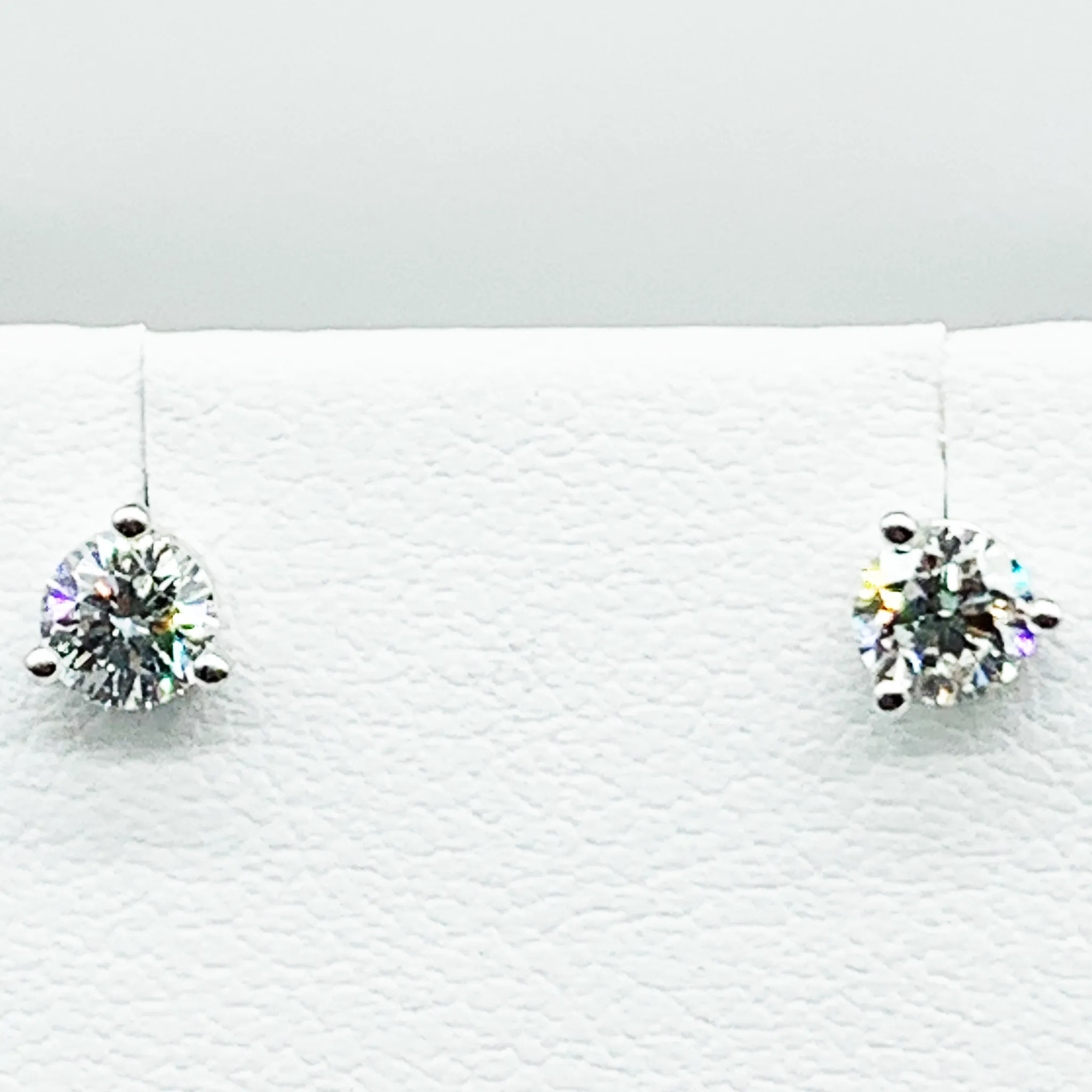 CA 18 Karat White Gold and Diamond "Classic" Stud Earrings