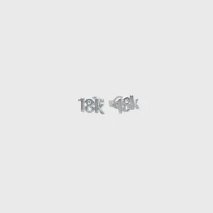 CA "18K" Logo 18 Karat White Gold Stud Earrings