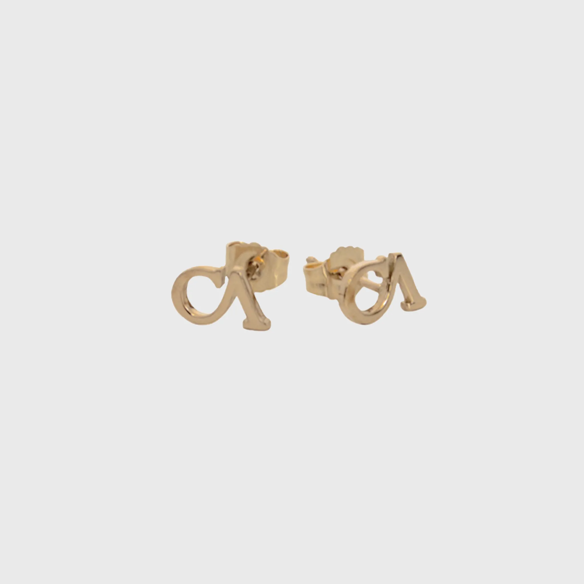 CA "CA" logo 18 Karat Stud Yellow Gold Earrings