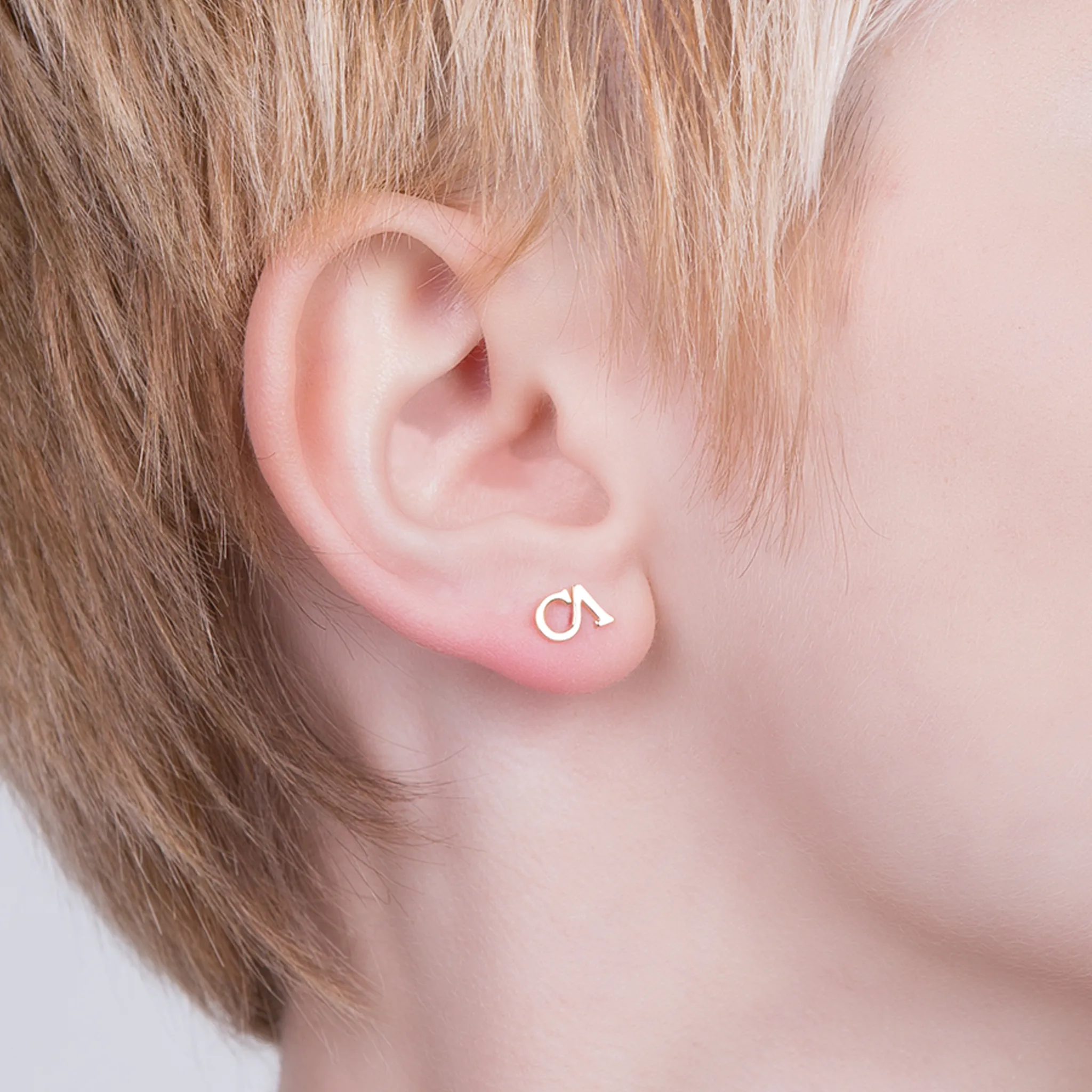 CA "CA" logo 18 Karat Stud Yellow Gold Earrings