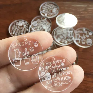 Cactus Love Quotes / 10 Pieces, 25mm