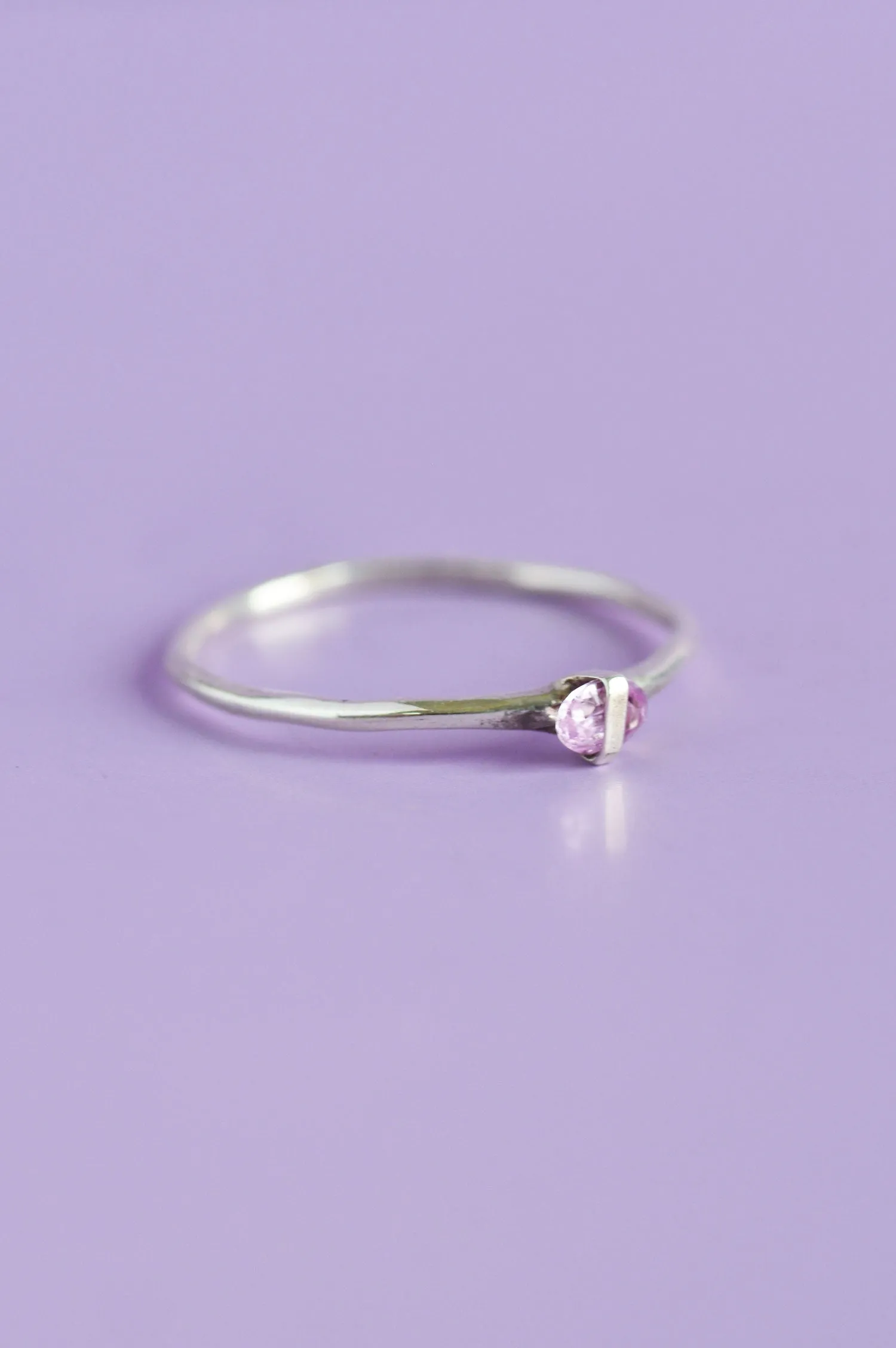 Capsule Pink Tourmaline Silver Ring