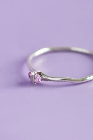 Capsule Pink Tourmaline Silver Ring