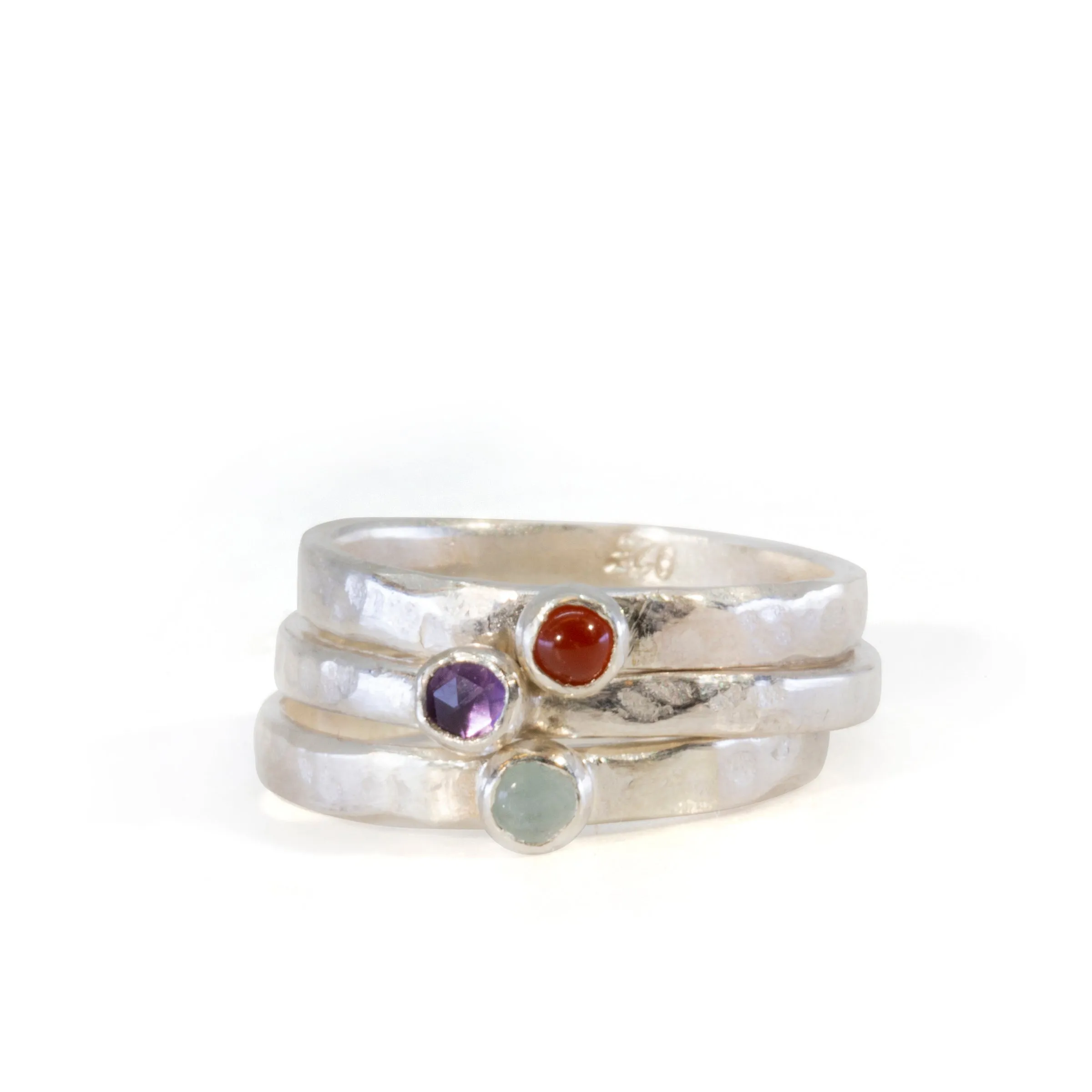 Carnelian Stackable Sterling Silver Handcrafted Ring - Ceci Greco Designs
