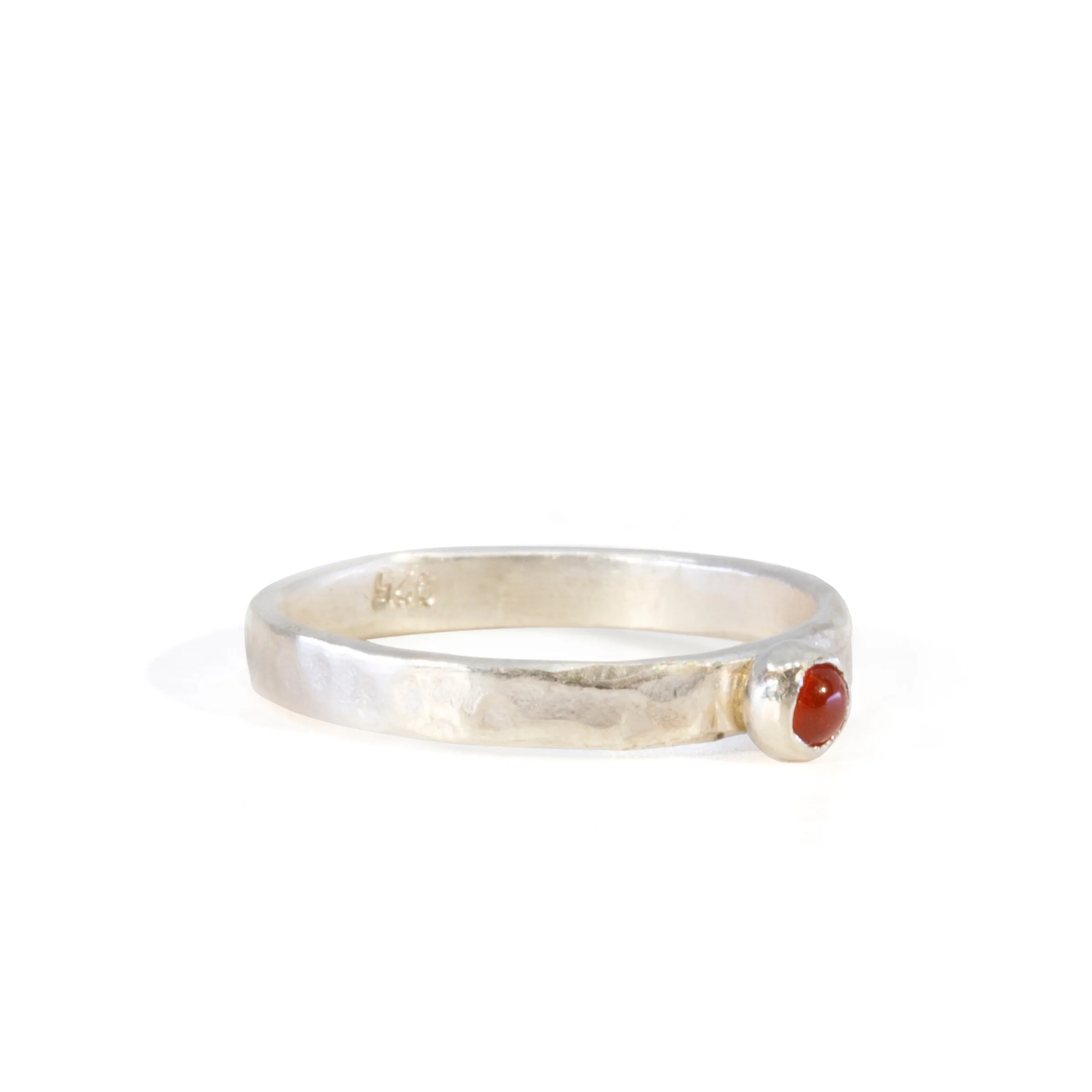 Carnelian Stackable Sterling Silver Handcrafted Ring - Ceci Greco Designs