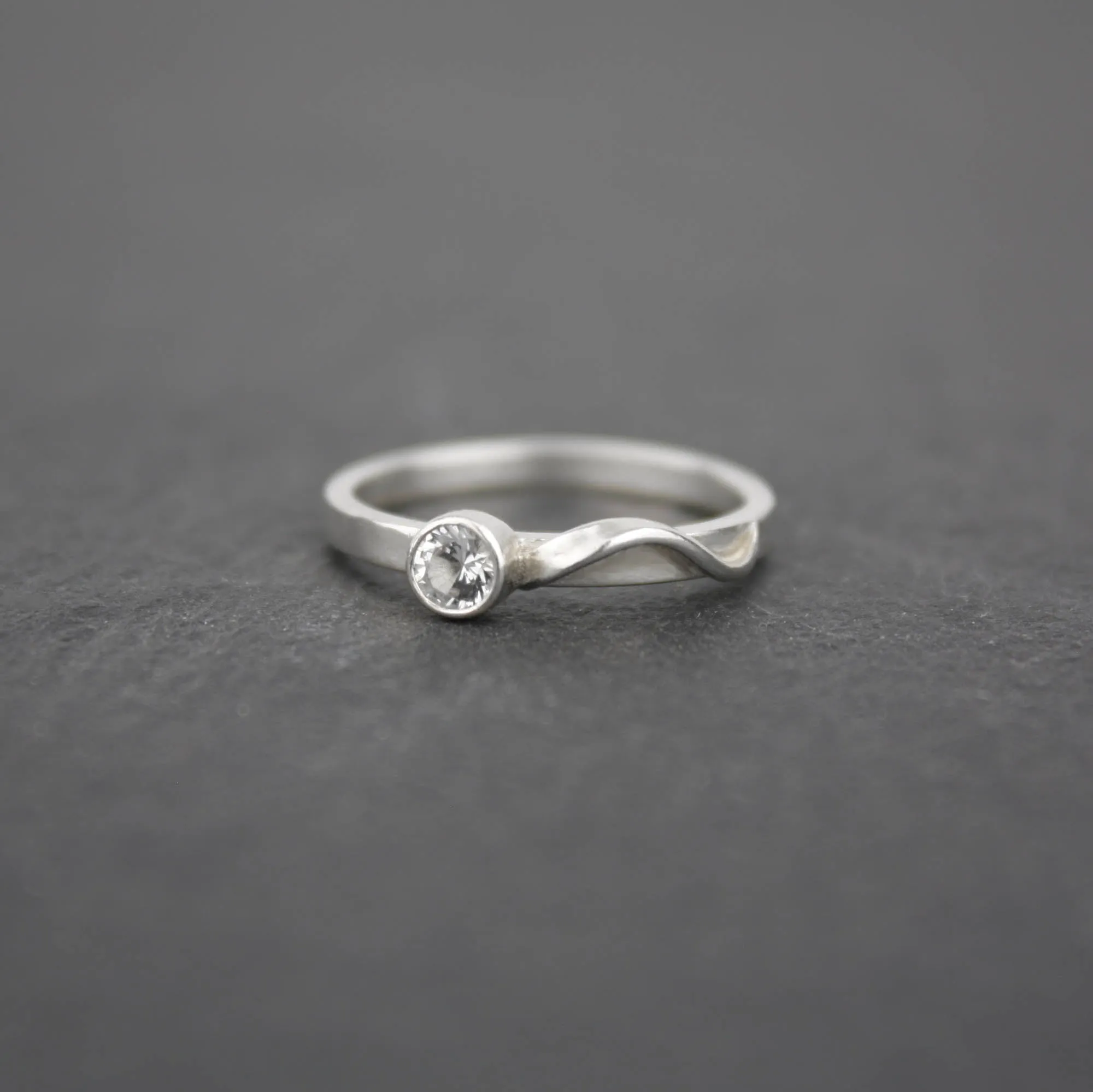 Cascade Ring with White Sapphire