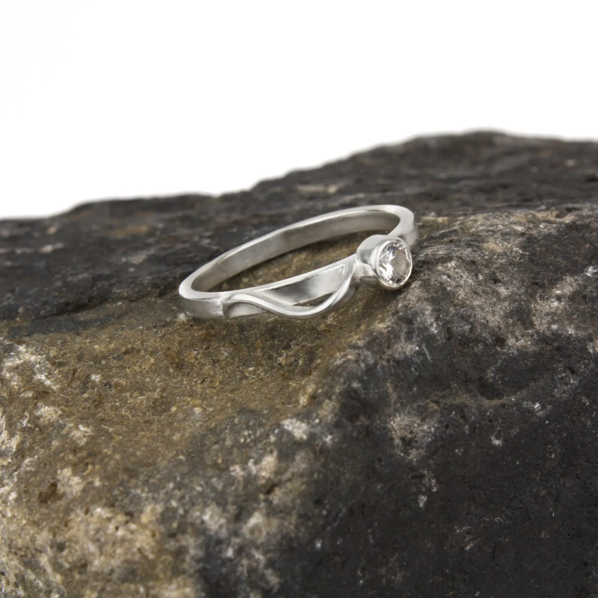 Cascade Ring with White Sapphire