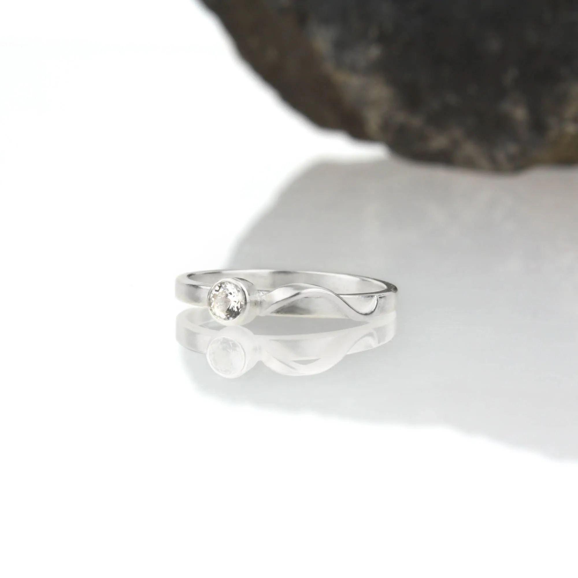 Cascade Ring with White Sapphire