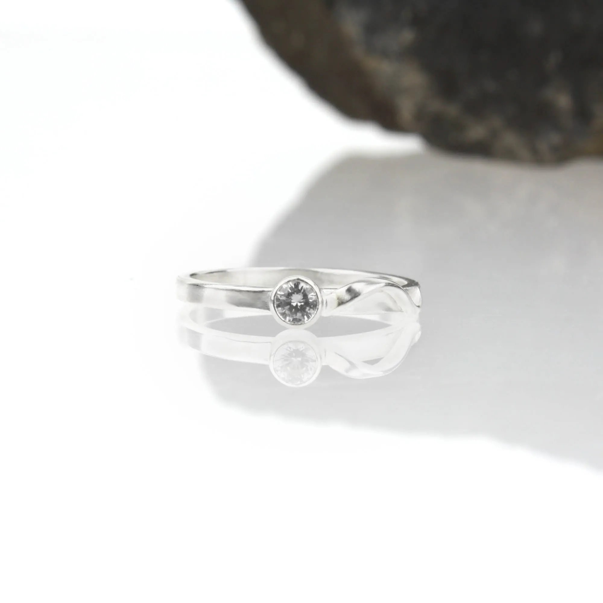 Cascade Ring with White Sapphire