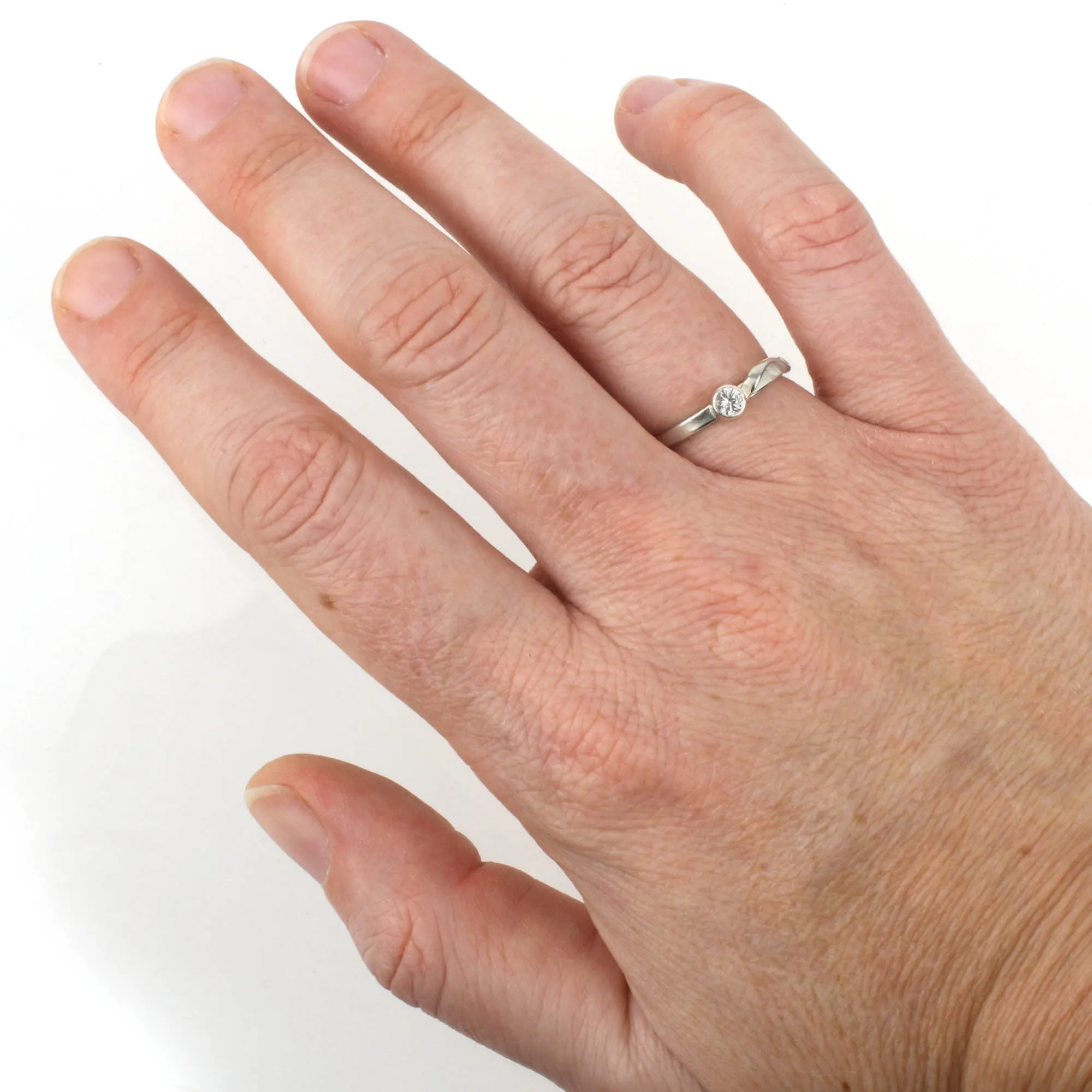 Cascade Ring with White Sapphire