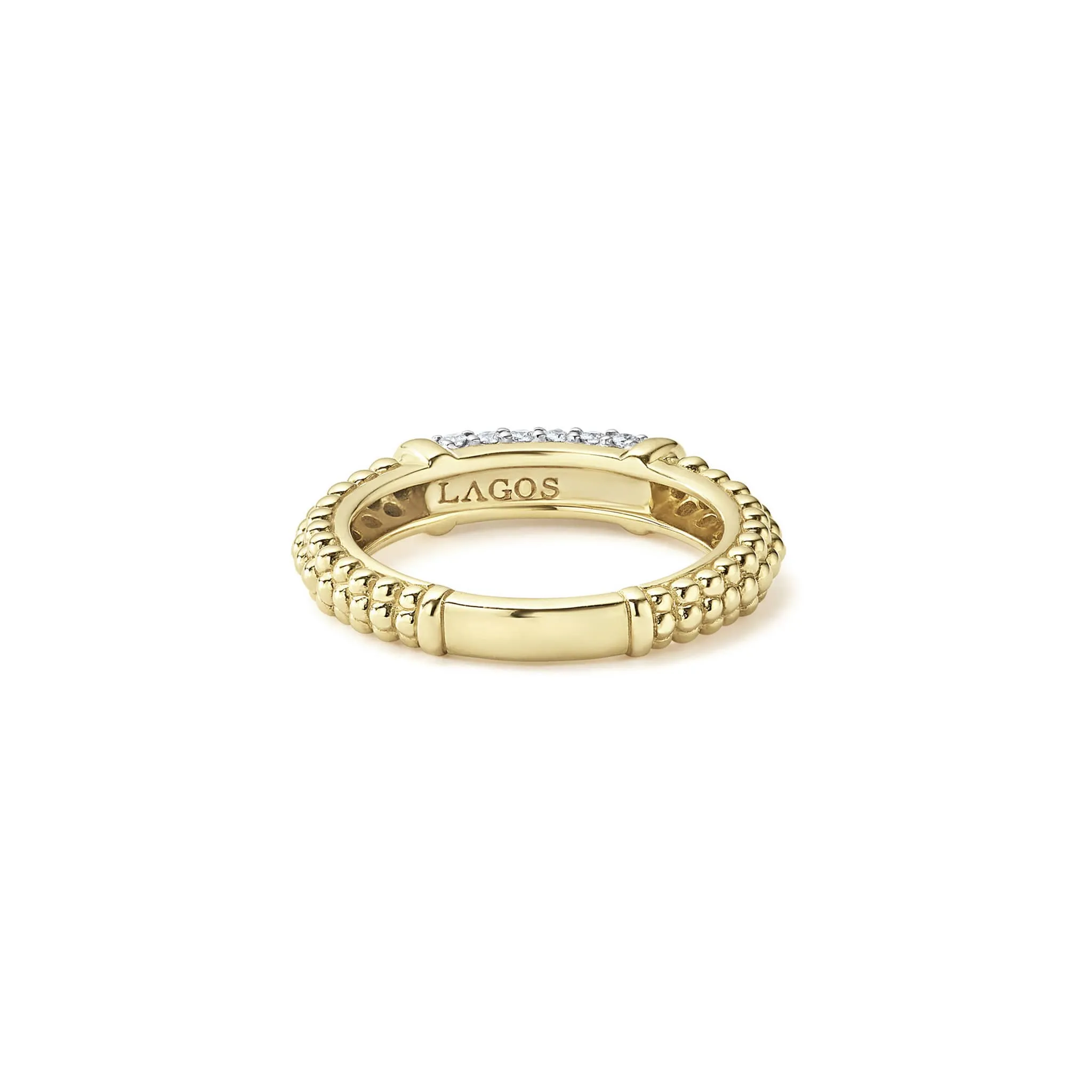 Caviar Gold 18K Gold Caviar Diamond Stacking Ring