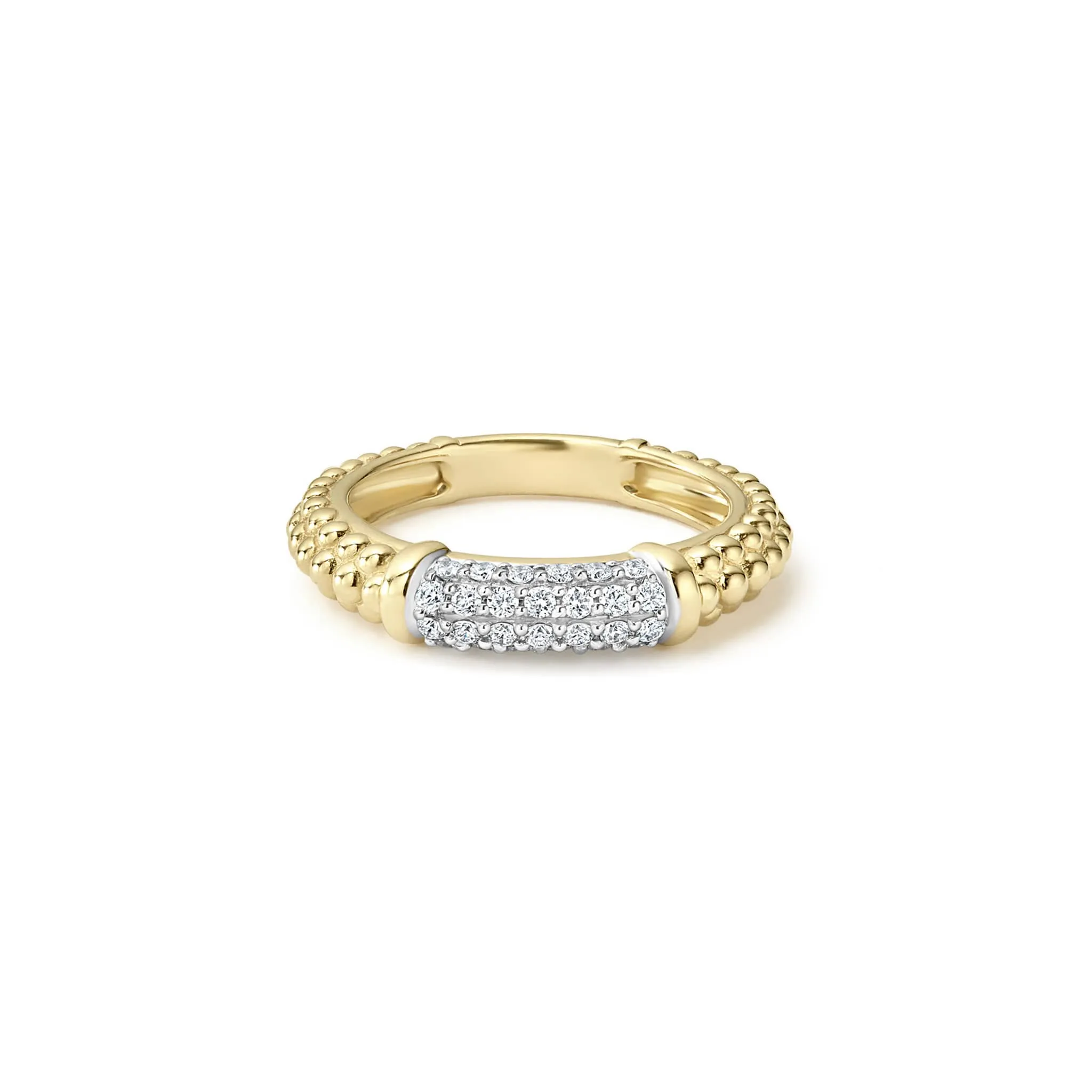 Caviar Gold 18K Gold Caviar Diamond Stacking Ring