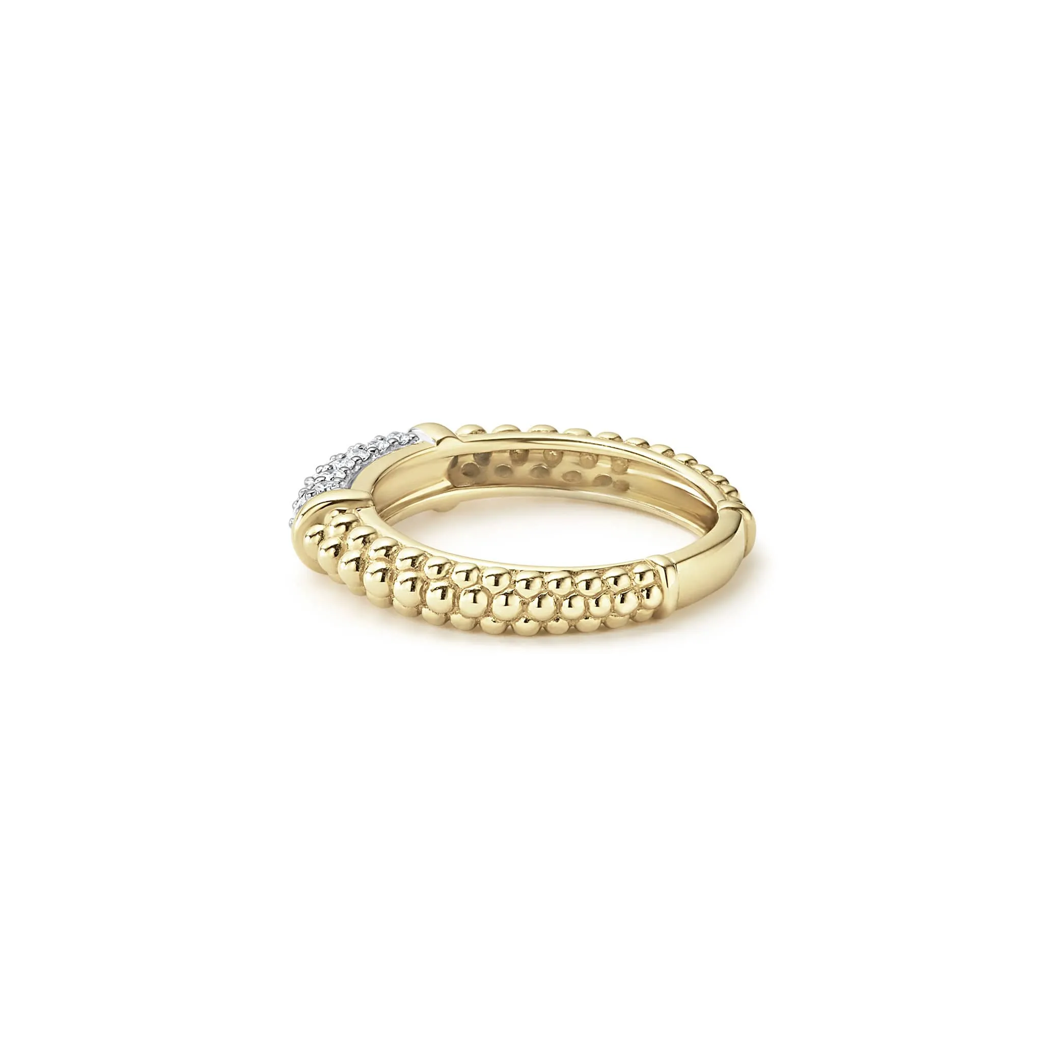 Caviar Gold 18K Gold Caviar Diamond Stacking Ring