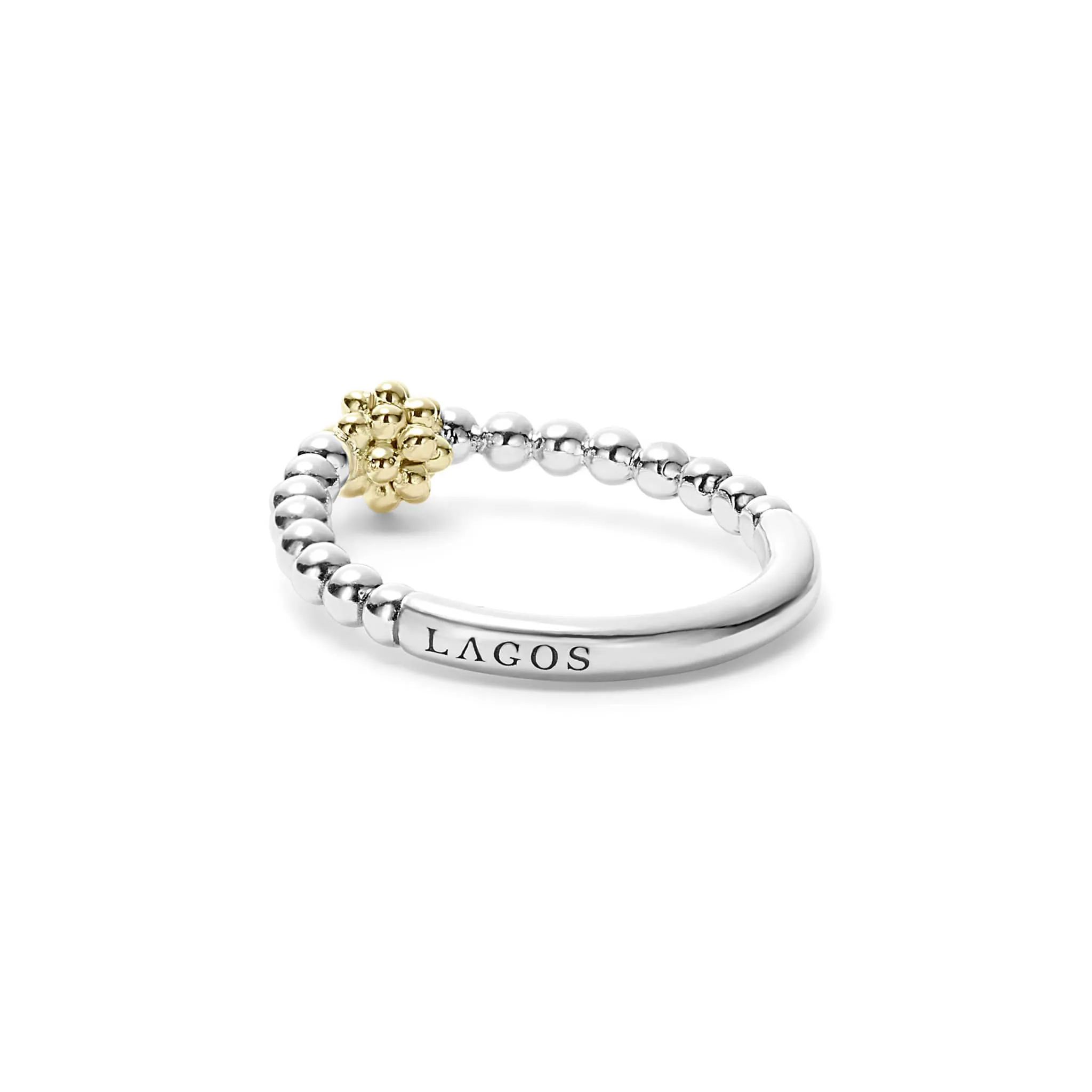 Caviar Icon Two-Tone Caviar Stacking Ring
