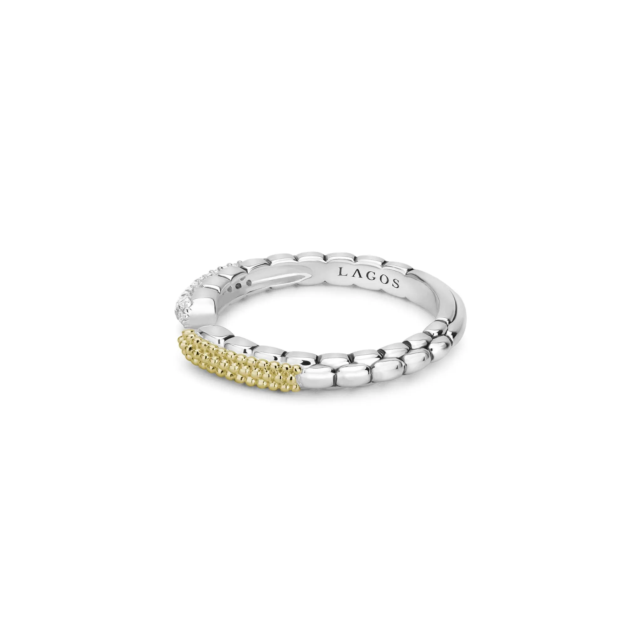 Caviar Lux Open Diamond Stacking Ring