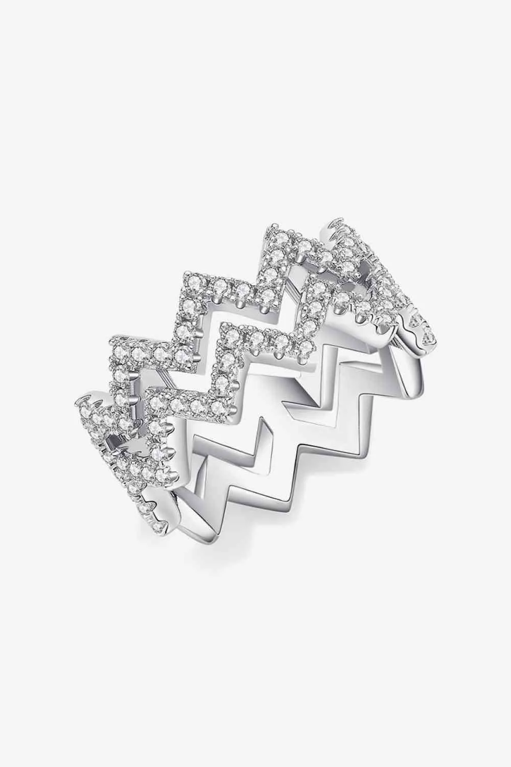 Celeste Moissanite Zigzag Stacking Rings