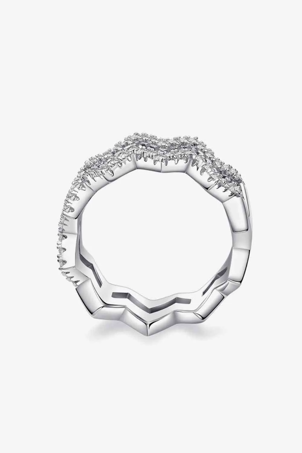 Celeste Moissanite Zigzag Stacking Rings
