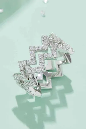 Celeste Moissanite Zigzag Stacking Rings