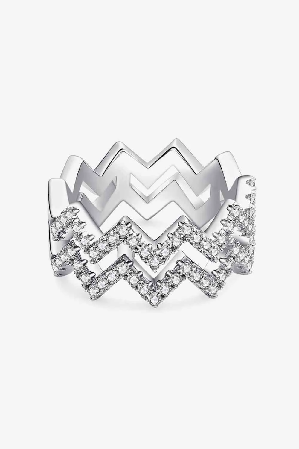 Celeste Moissanite Zigzag Stacking Rings