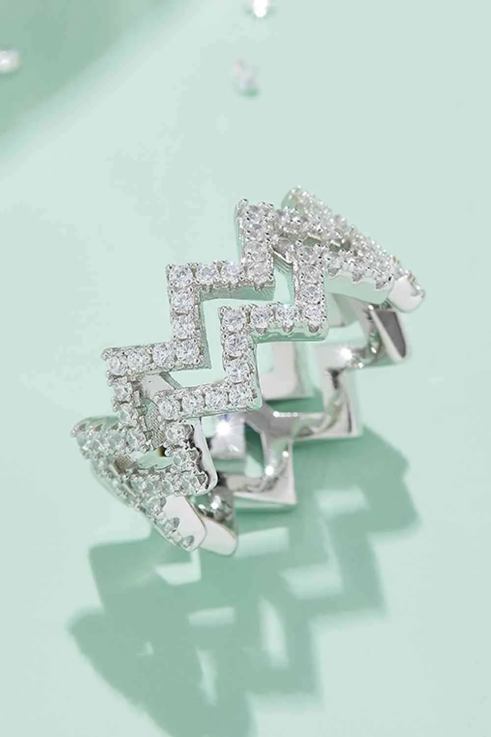 Celeste Moissanite Zigzag Stacking Rings