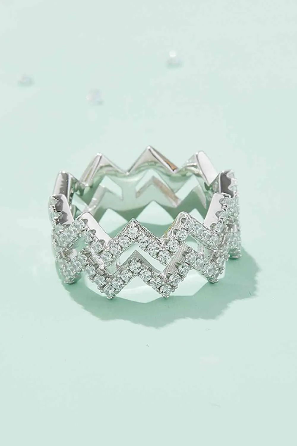Celeste Moissanite Zigzag Stacking Rings