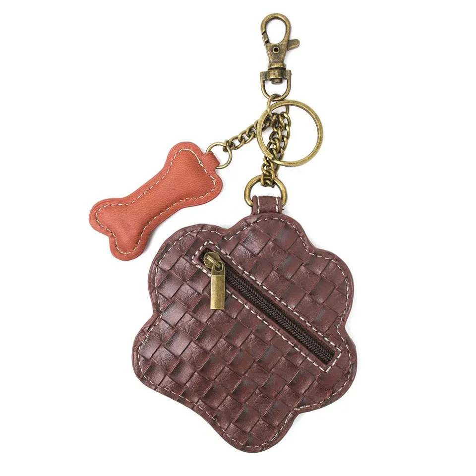 Chala Key Fob/Coin Purse - Paw Print (Teal)