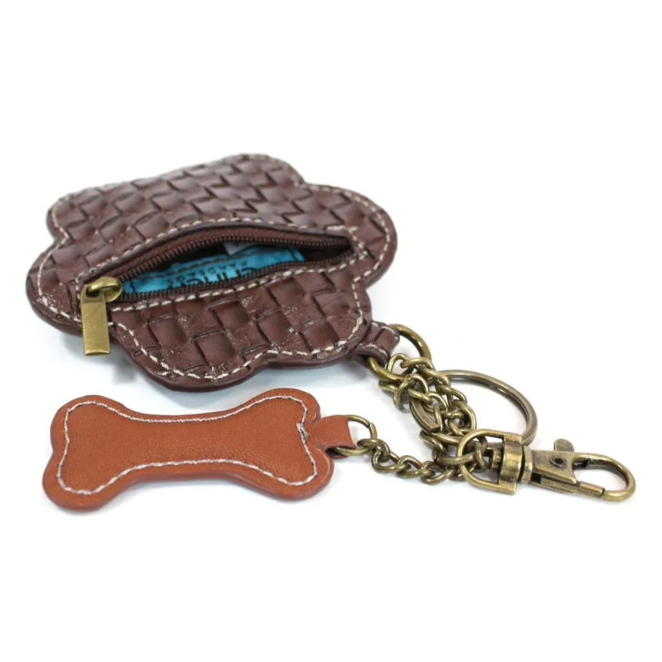 Chala Key Fob/Coin Purse - Paw Print (Teal)