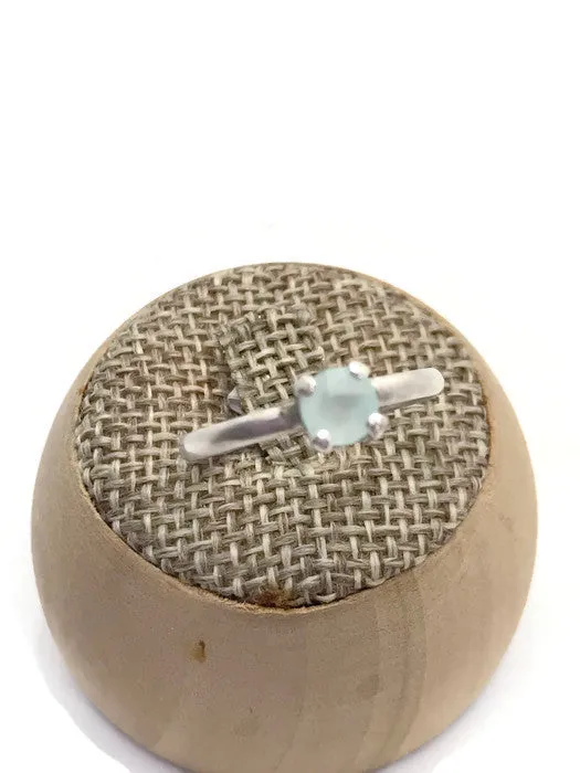 Chalcedony Sterling Silver Ring, Size 8 Ring, Promise Ring