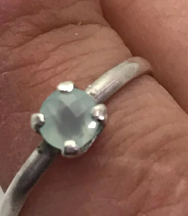 Chalcedony Sterling Silver Ring, Size 8 Ring, Promise Ring