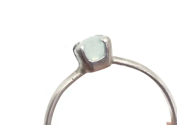 Chalcedony Sterling Silver Ring, Size 8 Ring, Promise Ring