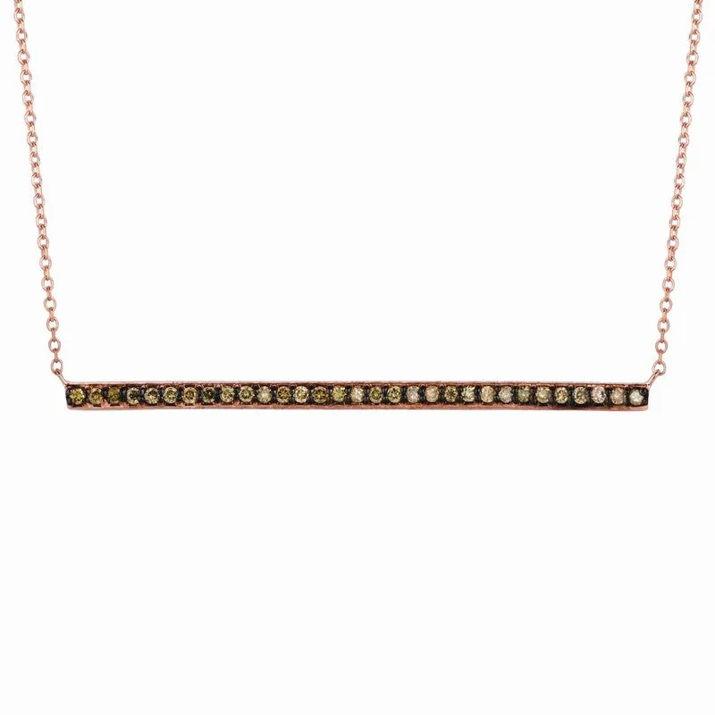 CHAMPAGNE DIAMOND BAR NECKLACE 14K GOLD (0.33 CTW)