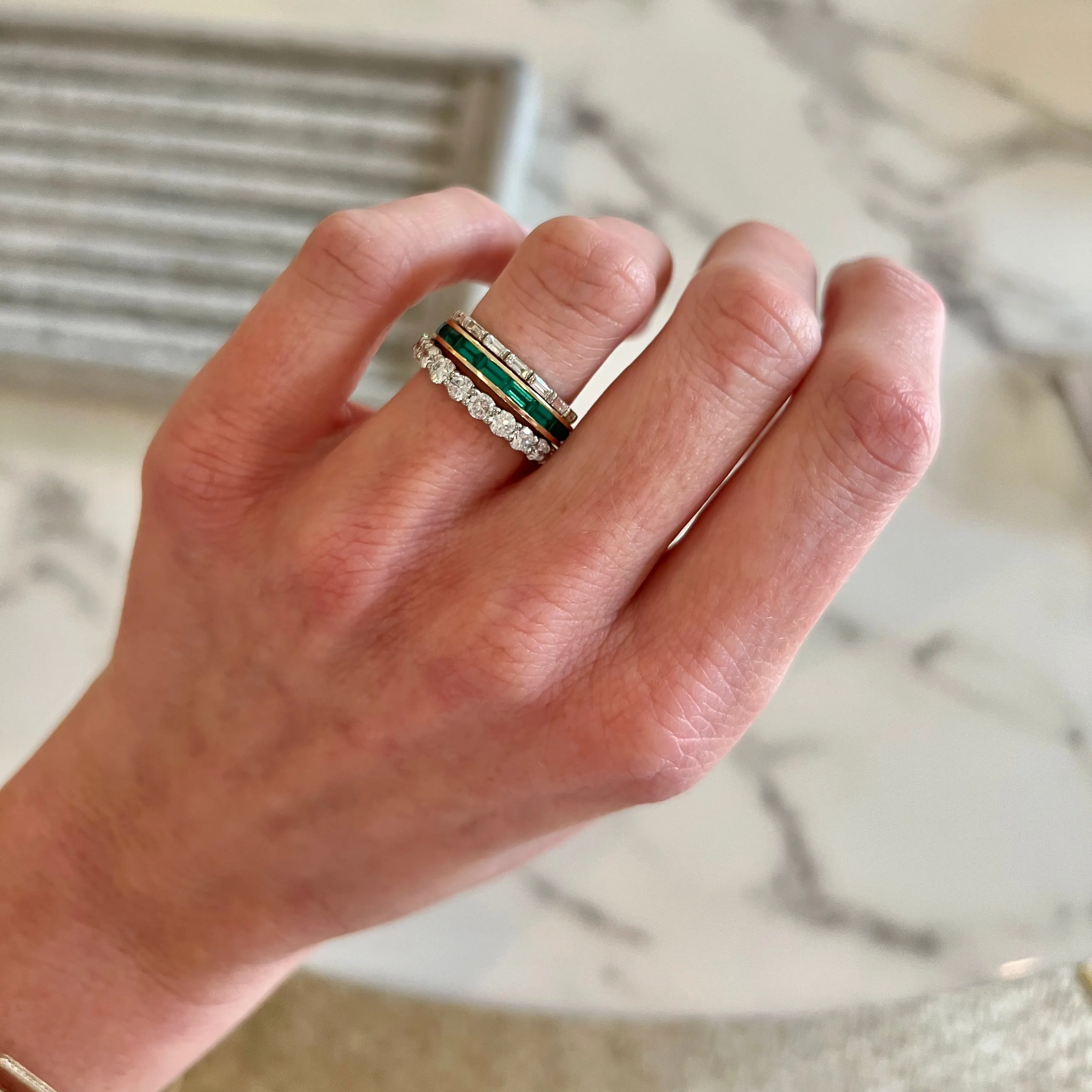 Channel Set Gemstone Band