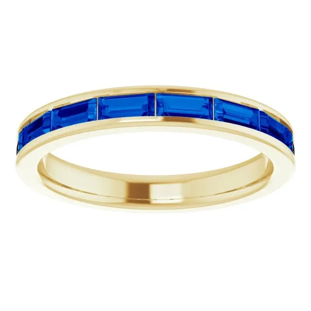 Channel Set Gemstone Band