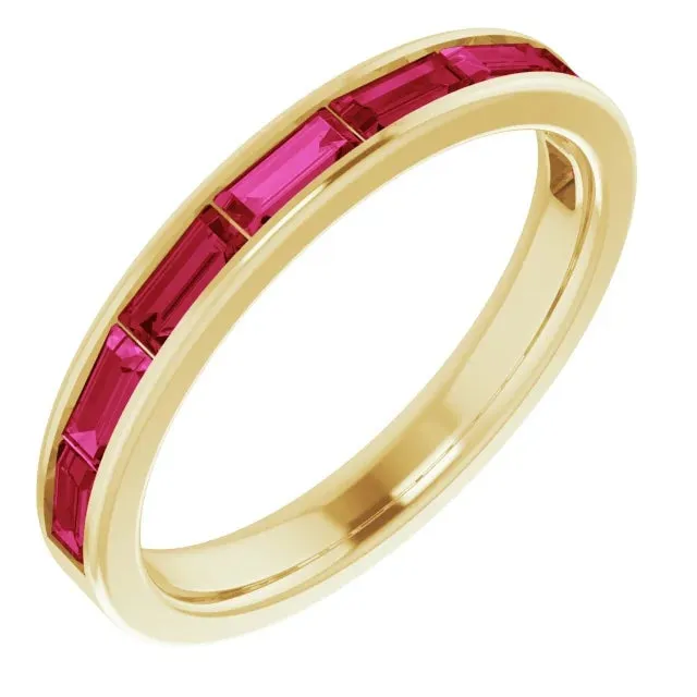 Channel Set Gemstone Band