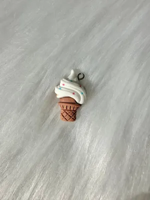 Charm-Ice Cream Cone White with Sprinkles