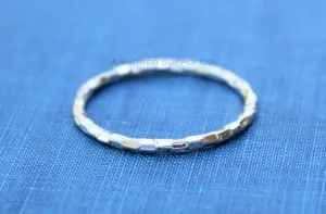 Checkered Stacking Ring Sterling Silver