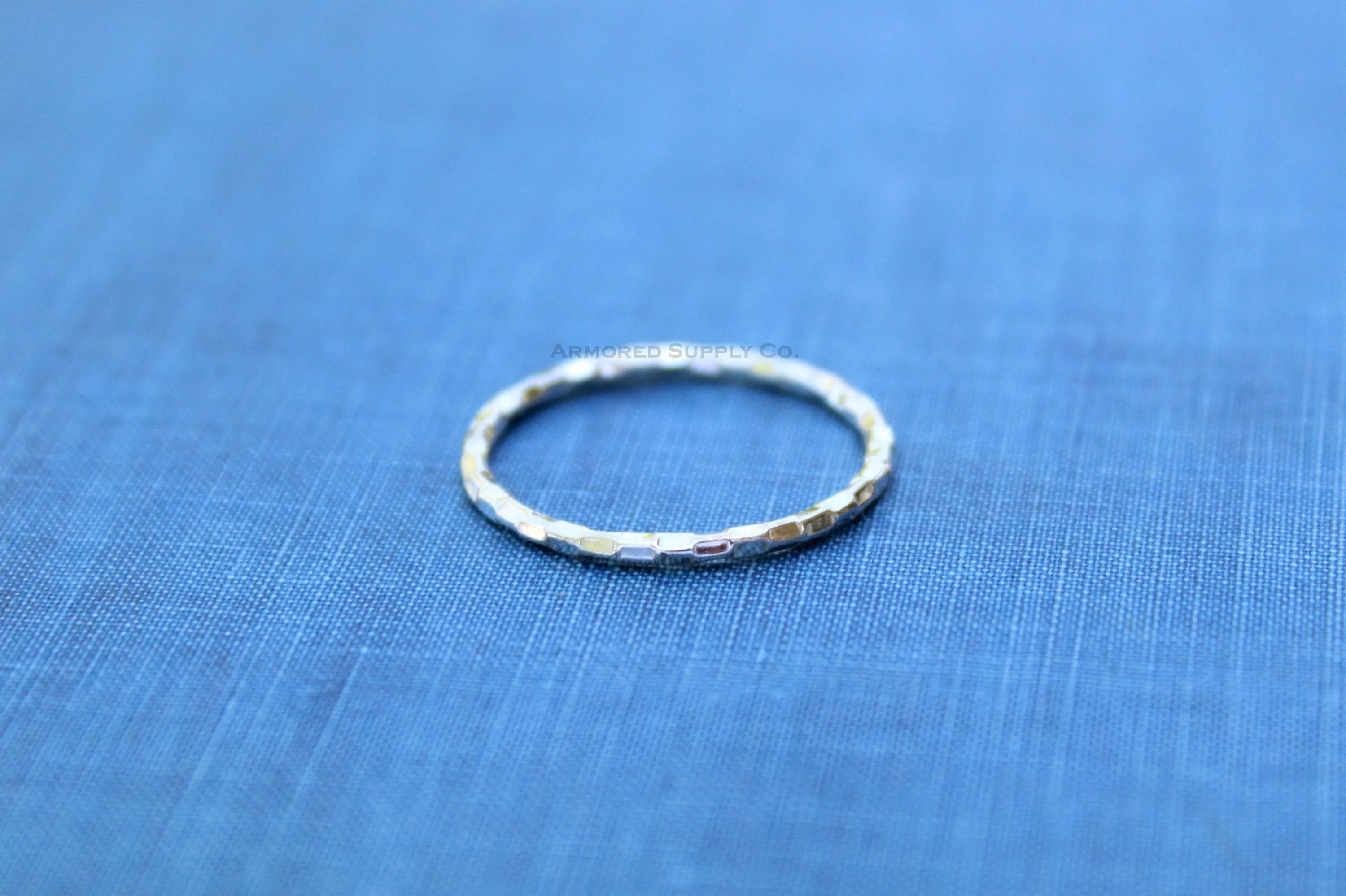 Checkered Stacking Ring Sterling Silver