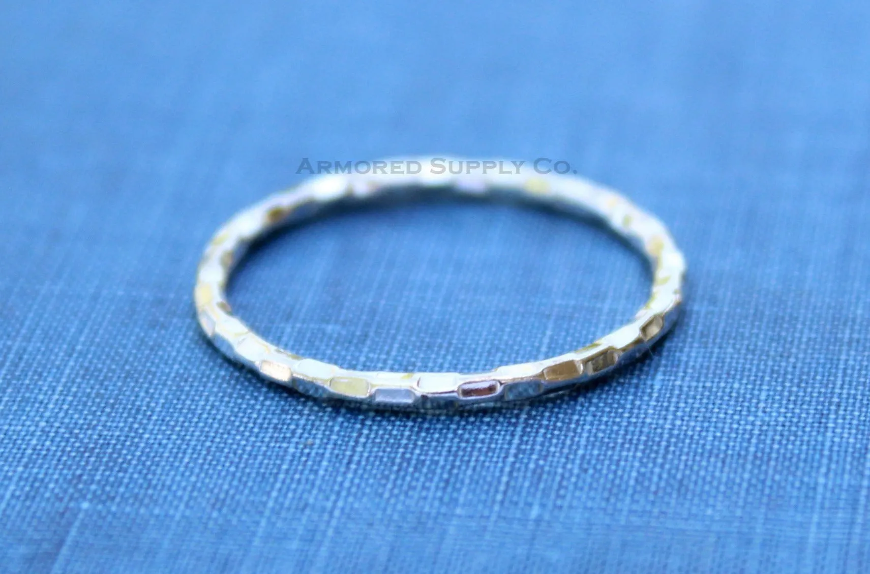 Checkered Stacking Ring Sterling Silver
