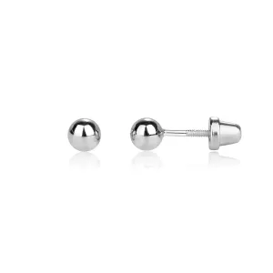 Cherished Moments Sterling Silver Silver Ball Stud Earrings with Screw Backs